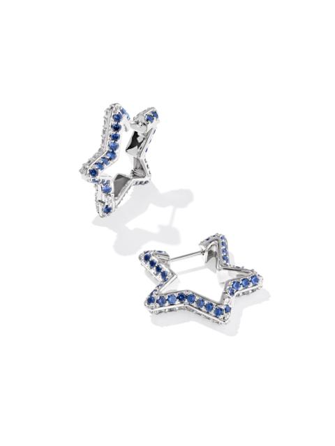 KENDRA SCOTT Pave Star Silver Huggie Earrings