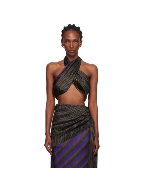 Dries Van Noten Brown Wrap Bra Top