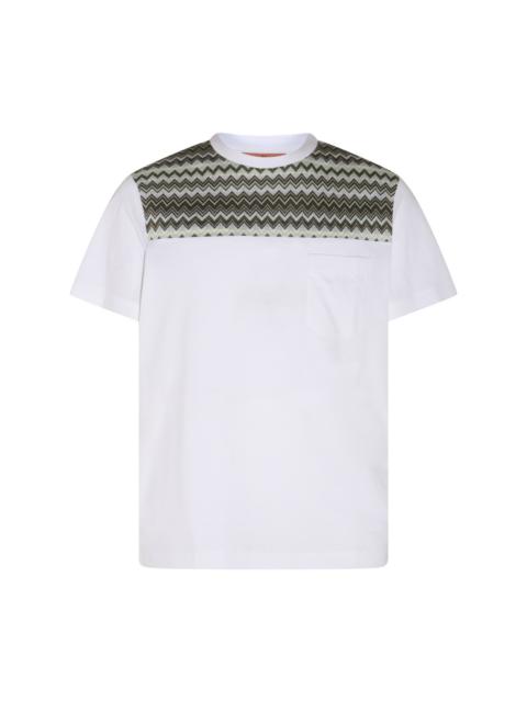 white multicolour cotton t-shirt