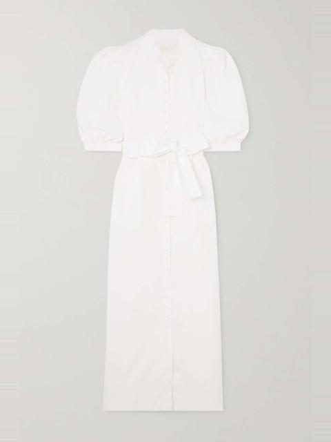 Amoako belted cotton-poplin maxi dress