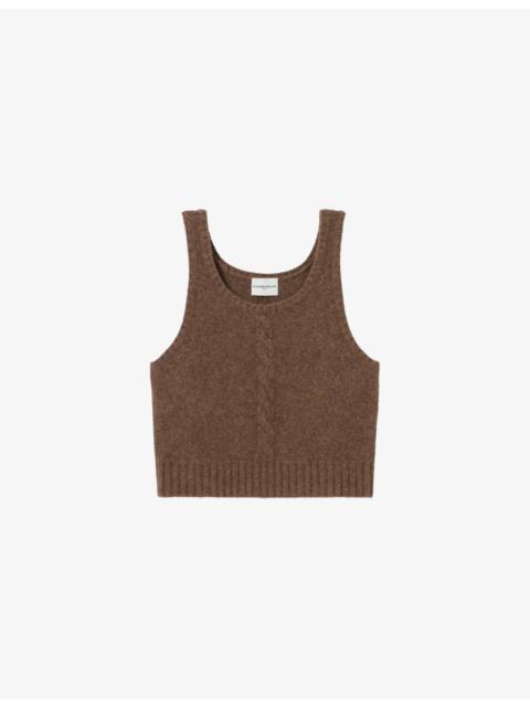 Claudie Pierlot Cable-Knit Sleeveless Yak-Wool Top