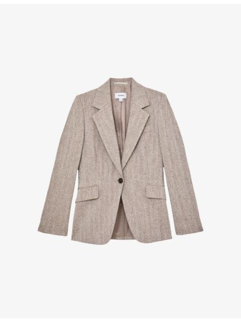 REISS Isla Single-Breasted Stretch-Woven Blazer