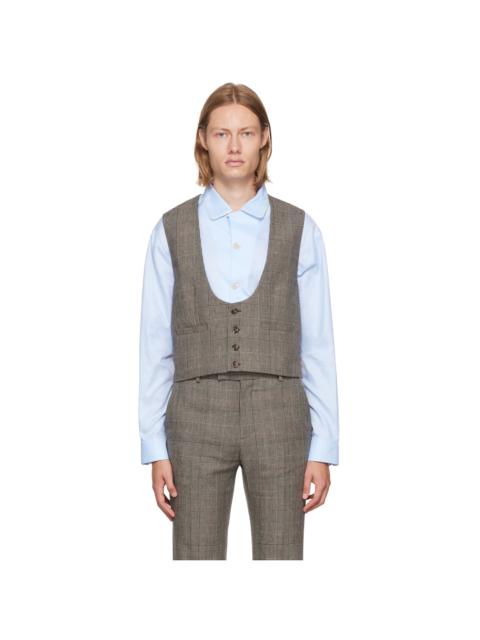 GUCCI Gray Prince of Wales Waistcoat