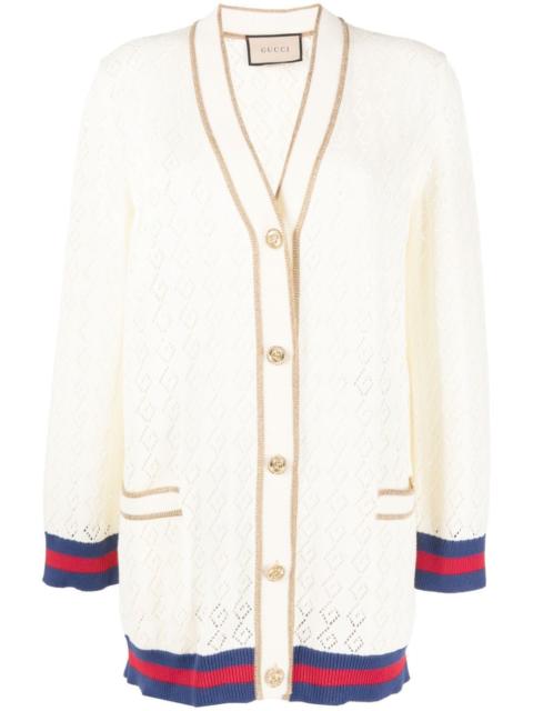 GUCCI G-monogram pointelle cotton cardigan