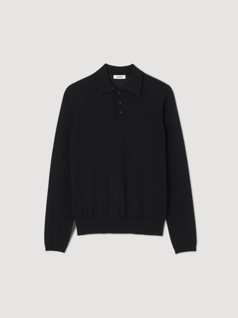 Sandro FINE KNIT POLO SHIRT