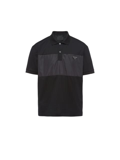 Prada Piqué polo shirt with nylon details