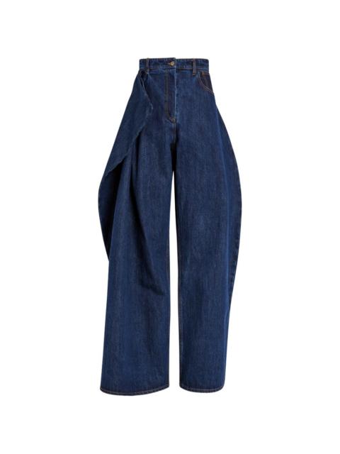 A.W.A.K.E. MODE asymmetric pleated jeans