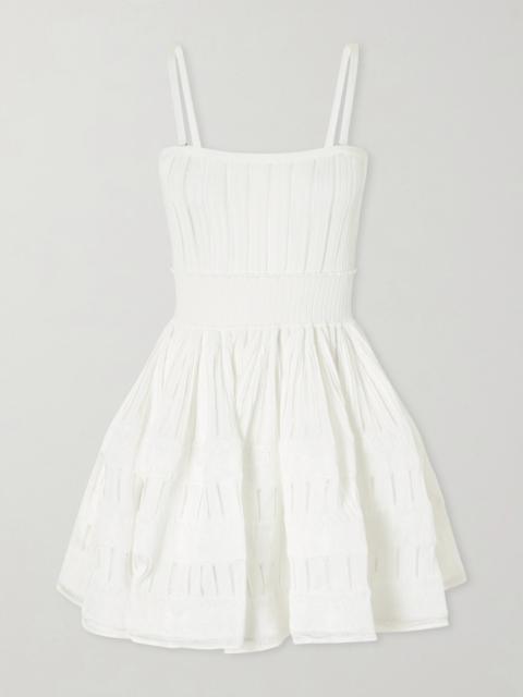 Alaïa Tiered Pointelle-knit Mini Dress