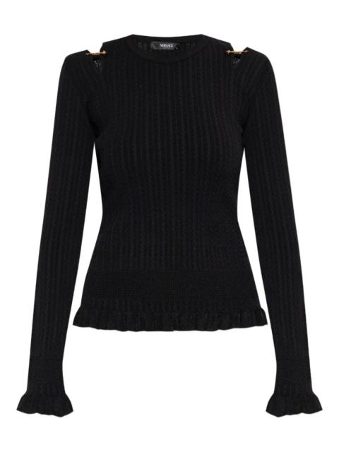 VERSACE cut-outs ruffled sweater