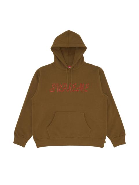 Supreme Script Hooded Sweatshirt 'Light Brown'