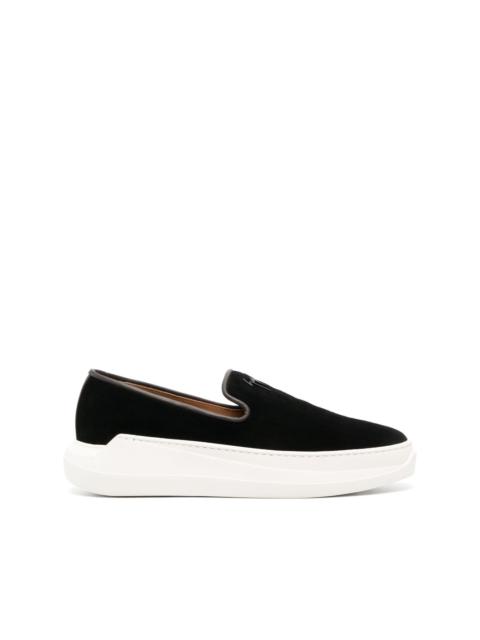 Giuseppe Zanotti embossed-logo suede loafers