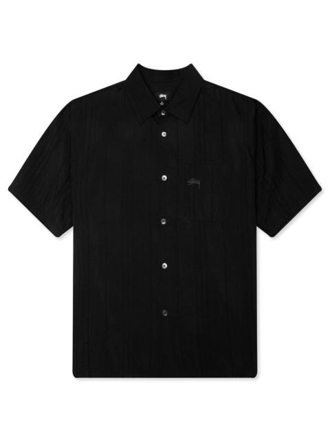 Stüssy PLEATED TEXTURED SHIRT - BLACK