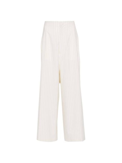 pinstriped palazzo pants