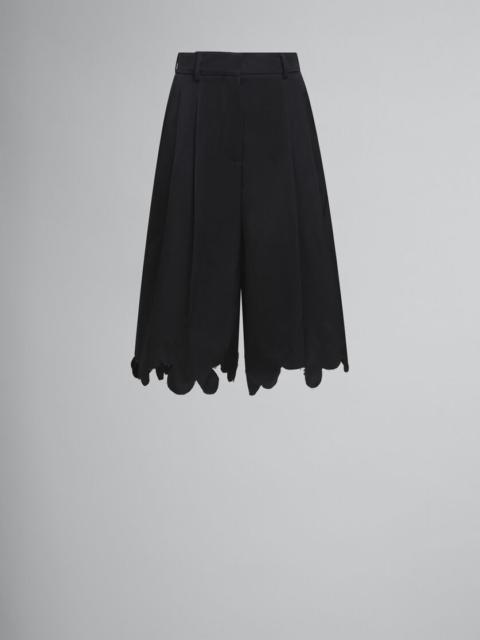 Marni DUCHESS SILK BERMUDA SHORTS WITH SCALLOP CUT HEM