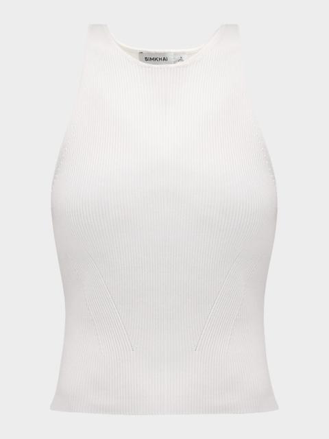 SIMKHAI Reza Ribbed Racerback Tank Top