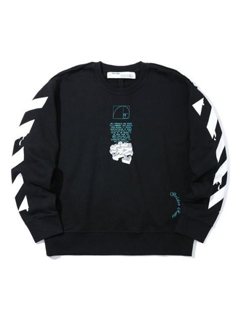 Off-White Men's Off-White C/O Virgil Abloh Slogan Arrow Printing Round Neck Black OMBA037R20E300051001