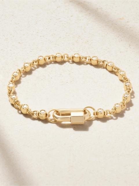 MARLA AARON Chubby Babylock + Small Canned Chain 18-karat Gold Diamond Bracelet