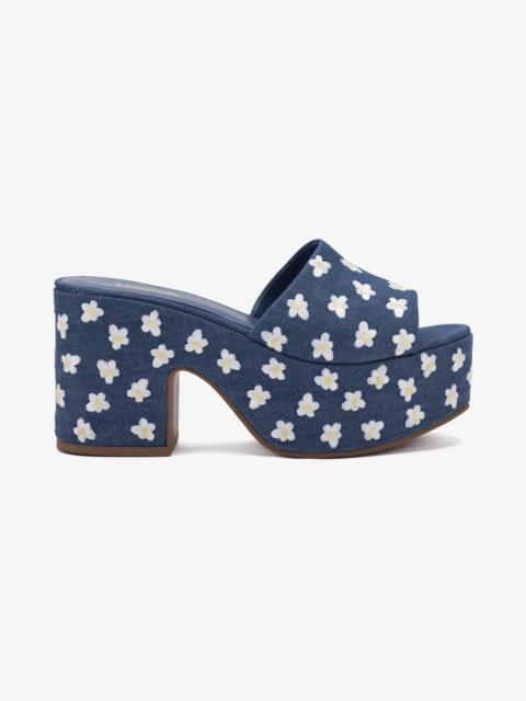 Miso Platform Sandal In Blue Denim