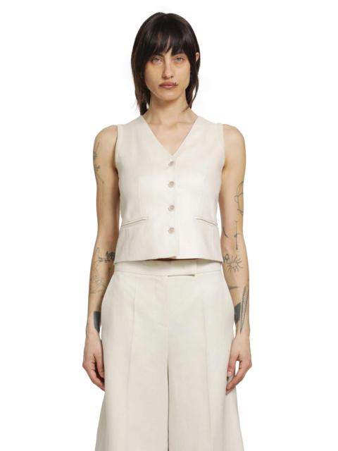 Max Mara Linen And Cable-knit Gilet