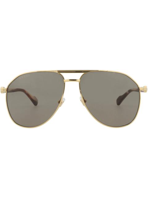 GUCCI Gucci Aviator-Frame Metal Sunglasses Gold Gold Brown (GG1220S-30013416-002)