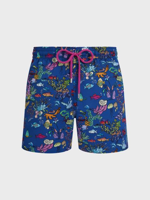 Vilebrequin MEN STRETCH SHORT SWIM TRUNKS AQUARIUM