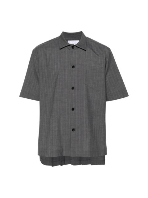 pleat-detail pinstripe shirt