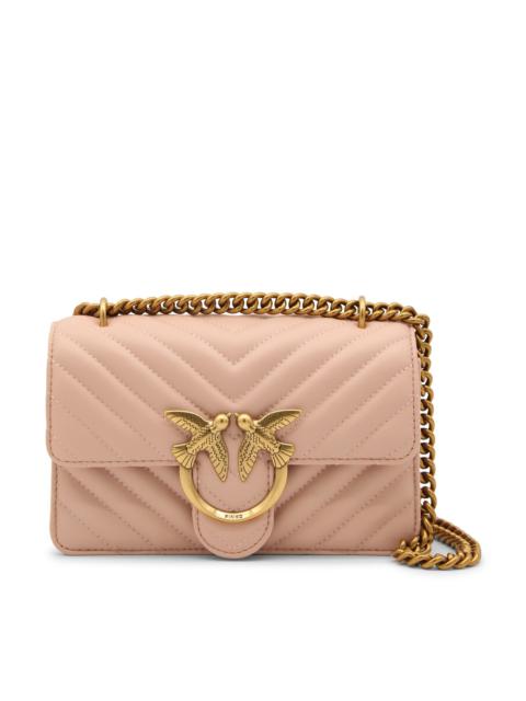 PINKO light pink leather love mini icon simply shoulder bag