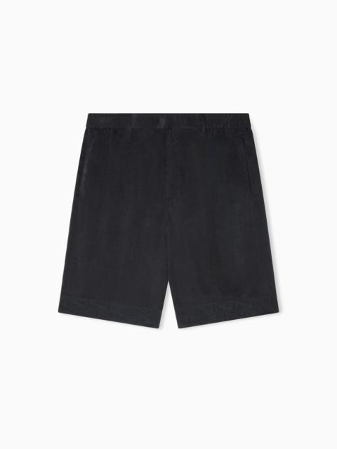 BERMUDA SHORTS IN CUPRO BLEND JACQUARD WITH PAISLEY PATTERN