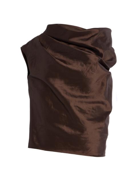 SIMKHAI Vivia Draped Top brown