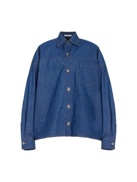 LaQuan Smith Oversized Denim Shirt blue