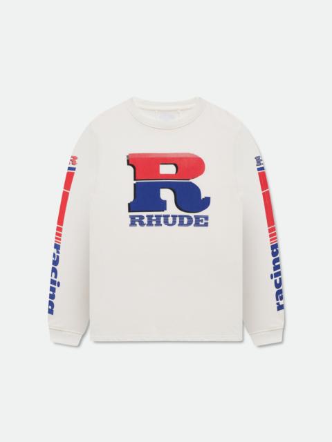 Rhude SPLIT PETROL LOGO LS TEE