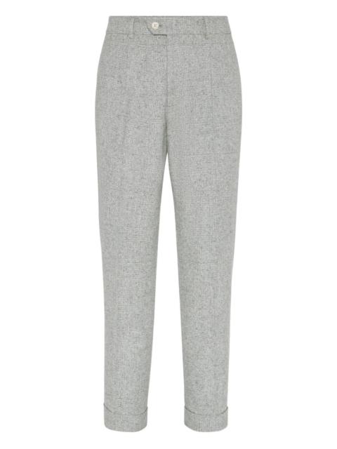 Brunello Cucinelli pleated wool-silk blend trousers