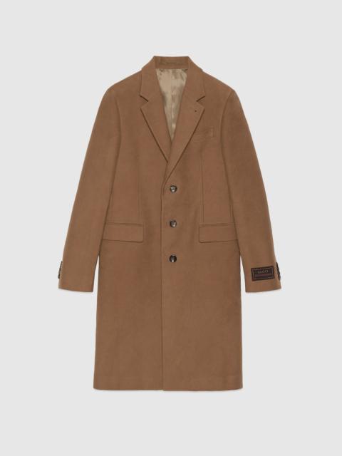 GUCCI Smooth coat with Gucci Web label