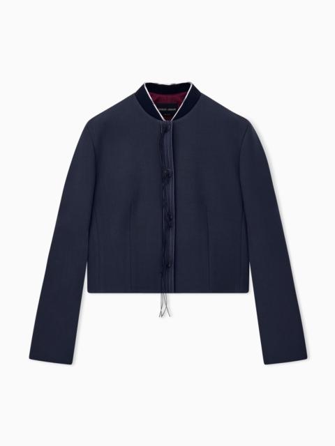 GIORGIO ARMANI BLAZER SLIM-FIT VIRGIN WOOL WITH HORN BUTTONS AND TASSELS