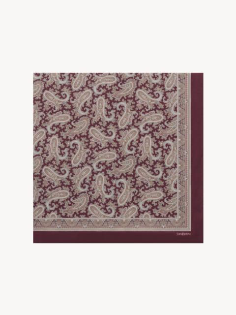 SAINT LAURENT LARGE SQUARE SCARF IN PAISLEY SILK CHARMEUSE