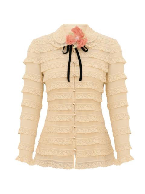 Zimmermann ASCENT LACE FRILL BLOUSE