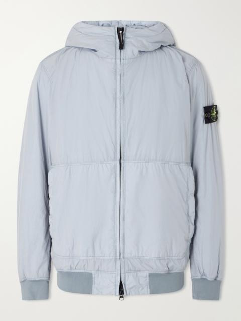 Stone Island Logo-Appliquéd Padded Garment-Dyed Crinkled Recycled Nylon Hooded Jacket
