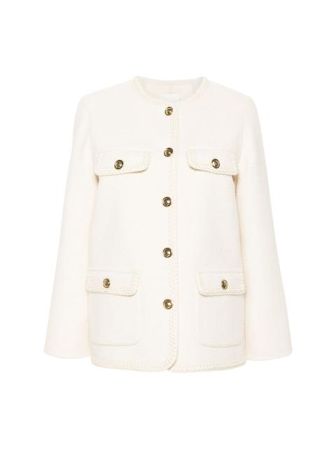 Sandro braided-trim felted military jacket