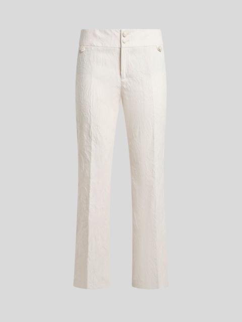 Etro TROUSERS IN STRETCH COTTON-BLEND JACQUARD WITH REBRODÉ LACE
