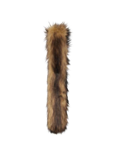 Simone Rocha Brown & Beige Slim Faux Fur Scarf