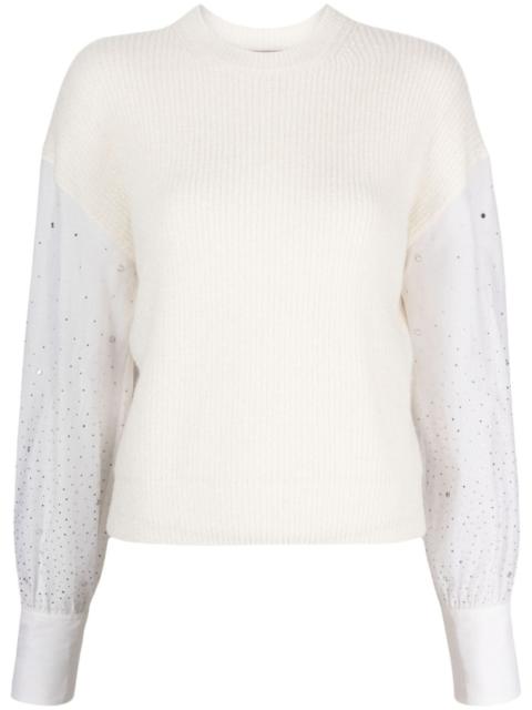 PESERICO sheer-sleeve knitted jumper