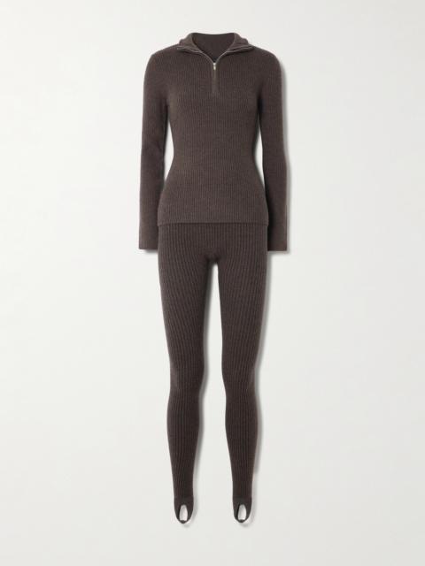 arch4 Ella Ribbed Cashmere Half-zip Sweater And Leggings Ski Set
