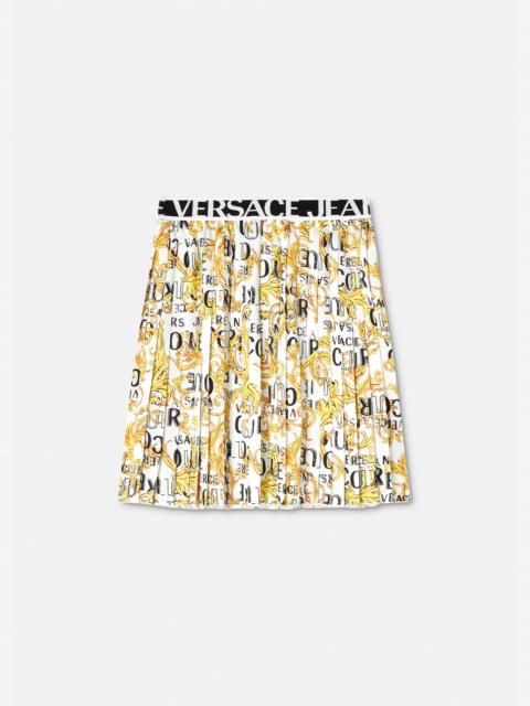 Logo Couture Pleated Skirt