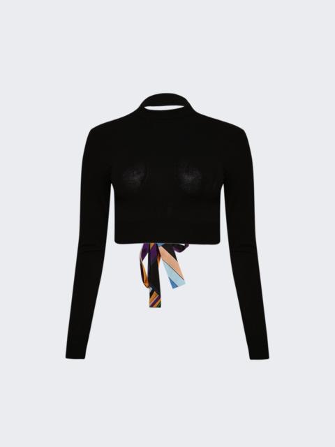 PUCCI Open Back Cropped Sweater Black