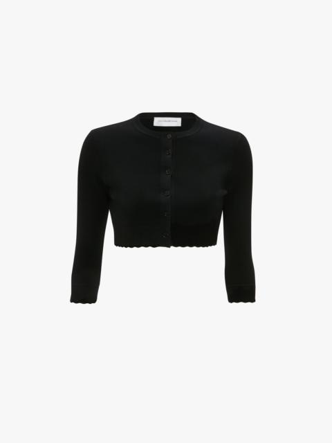 Victoria Beckham VB Body Cropped Cardigan In Black