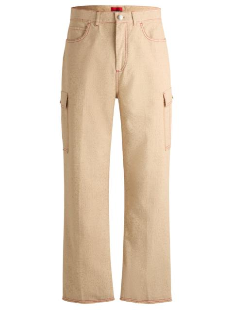 HUGO HUGO X LES BENJAMINS RELAXED-FIT TROUSERS IN PRINTED COTTON CANVAS