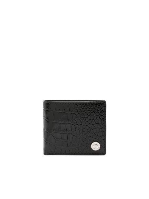 crocodile-effect leather wallet