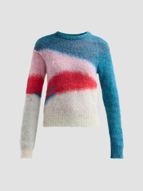 MOTHER Women's The Moodswing Colorblocked Mohair-Blend Sweater - Cream Candy Pink
