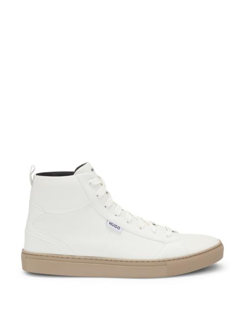HUGO HIGH-TOP TRAINERS IN GRAINED FAUX LEATHER