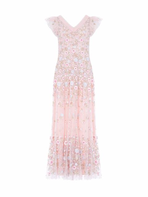 Needle & Thread Ethereal Blooms Short Sleeve Ankle Gown